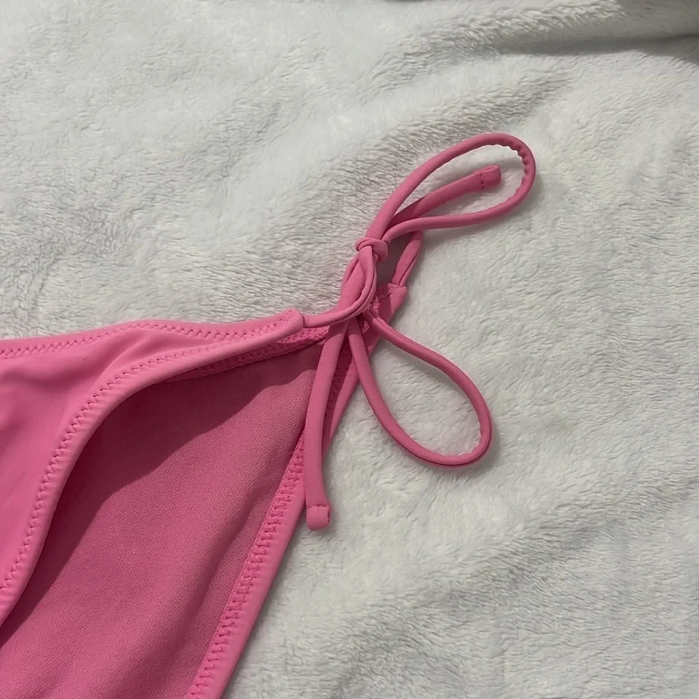 New Wild Fable Women’s Bikini Bottoms Pink String Tie Cheeky Medium NWOT